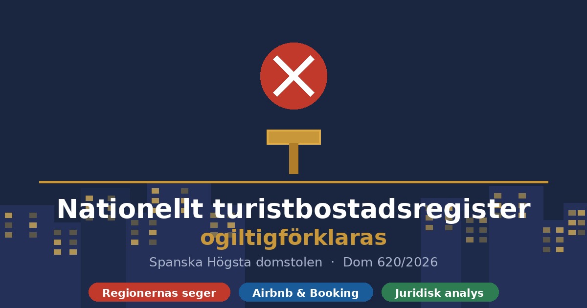 Read more about the article Högsta domstolen river Spaniens centrala turistregister