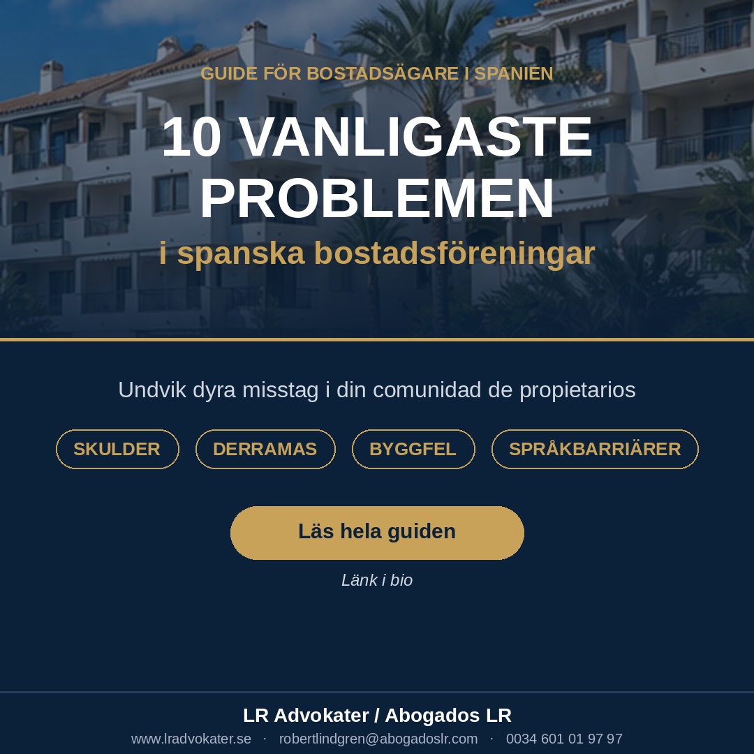 Read more about the article 10 vanliga problem svenskar stöter på i spanska bostadsföreningar